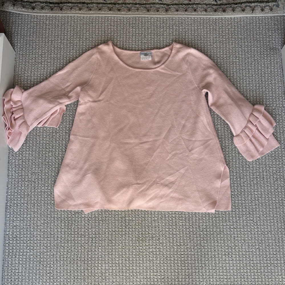 CROSSTREE LANE Pink Ruffle Sleeve Top